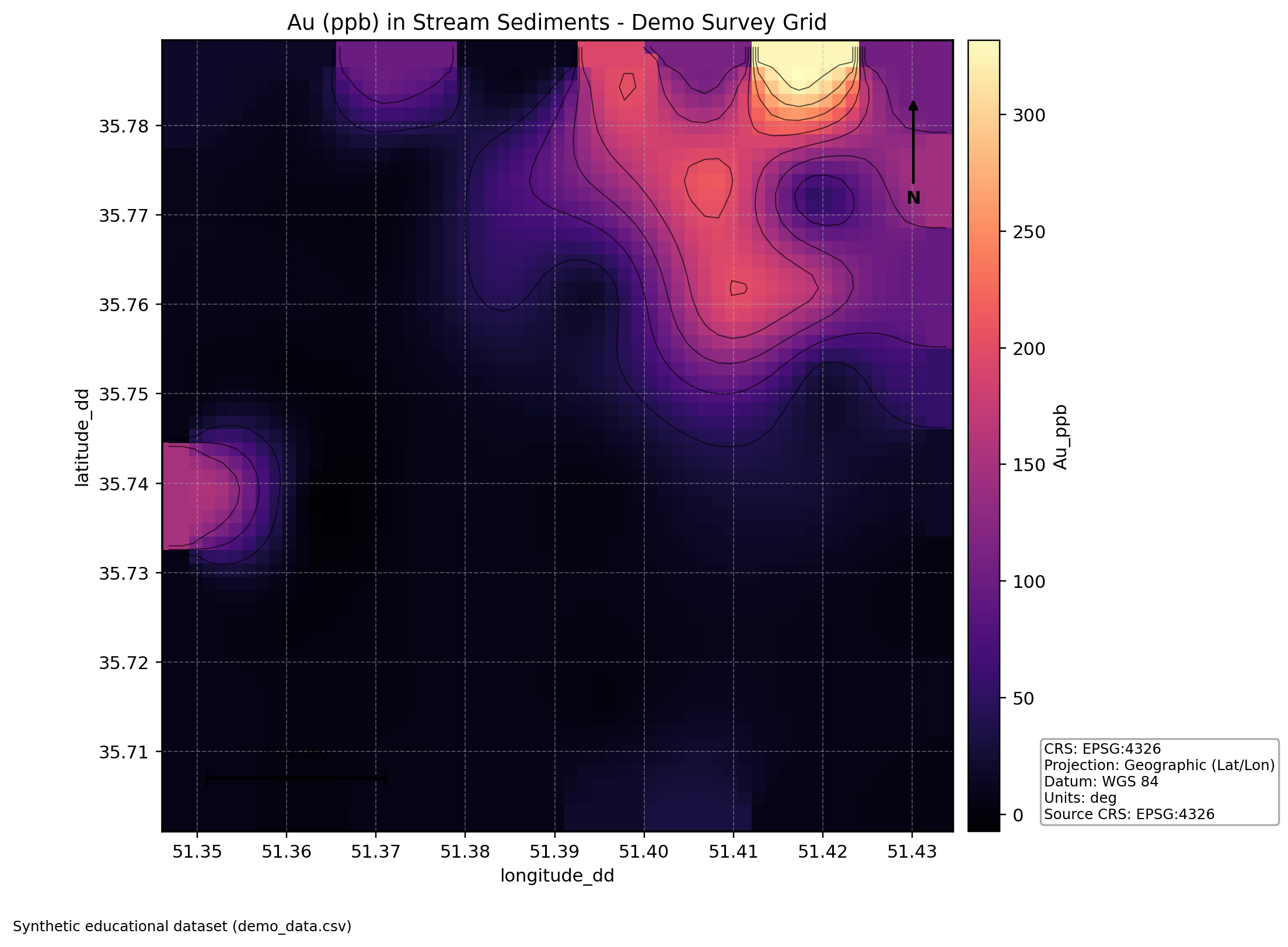 Au Minimum Curvature Map (demo_data)