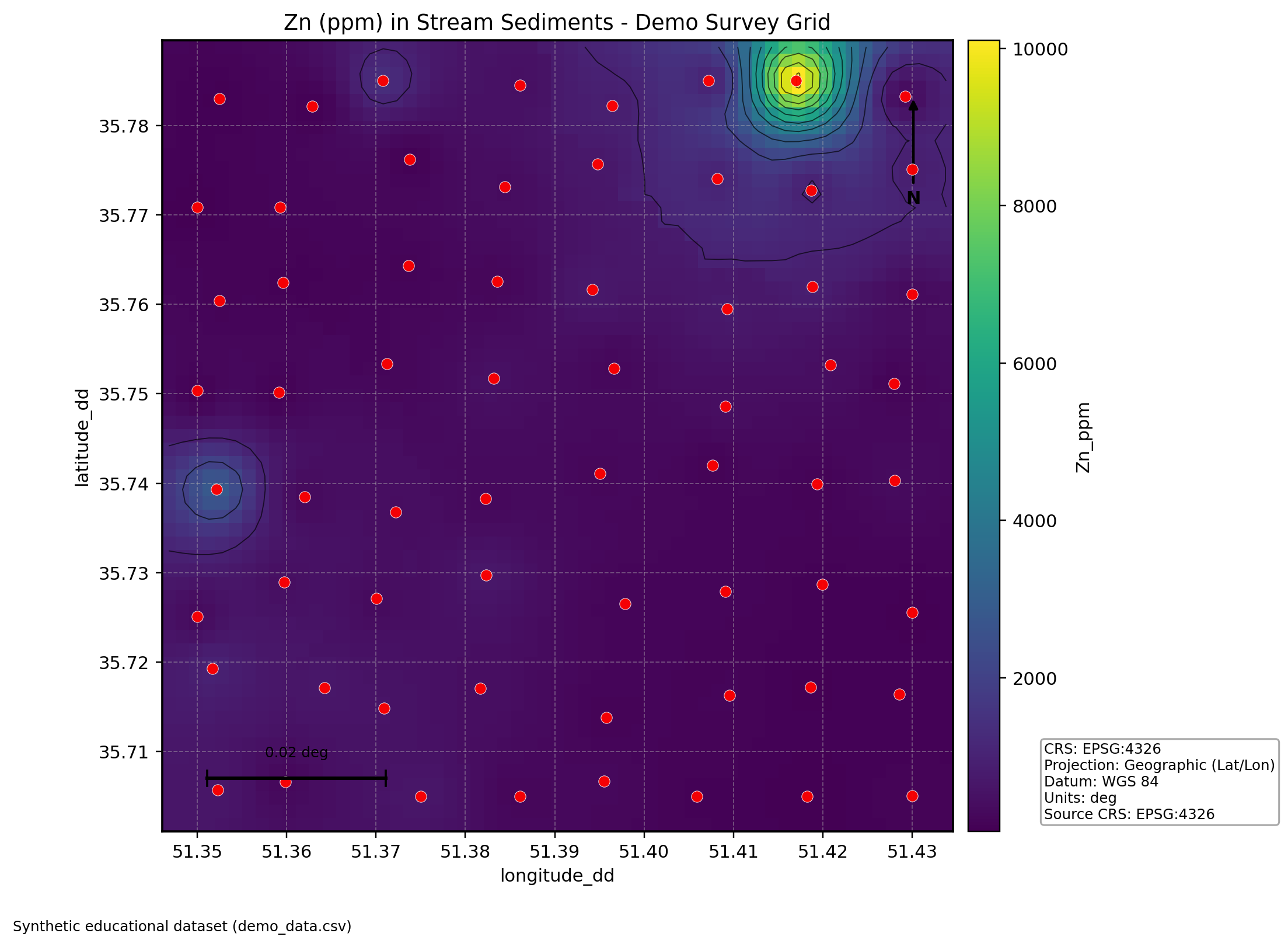 Zn IDW Map (demo_data)